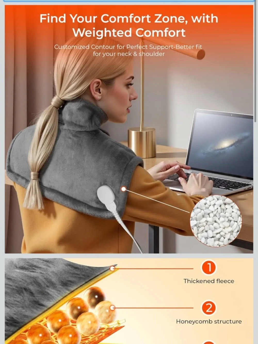 Electric heating pad for Neck & Shoulder Heating Wrap weighted instant heating